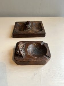 2 X Mouseman Robert Thompson Vintage Oak Ashtray
