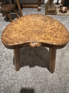 RARE Mouseman Burr Oak Stool