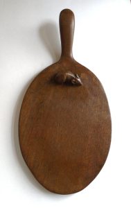 SUPERB RARE EARLY ROBERT MOUSEMAN THOMPSON DARK OAK CHEESE BOARD 1940s/50s