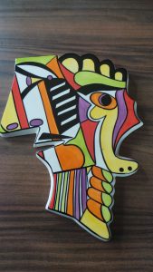 FABULOUS LORNA BAILEY LTD EDITION OF 50 ABSTRACT FACE MASK WALL HANGING 12/50